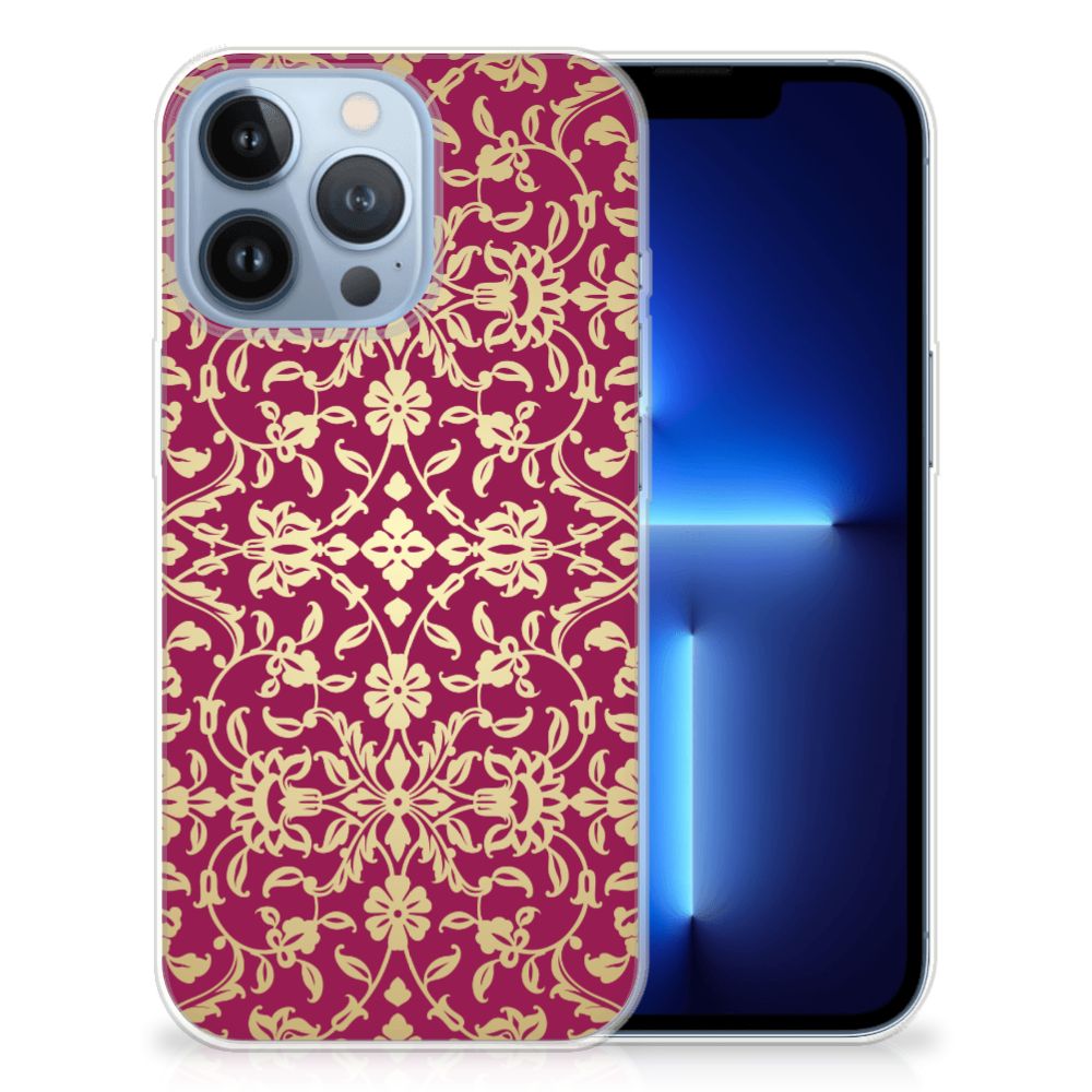 Apple iPhone 13 Pro Siliconen Hoesje Barok Pink voorkant