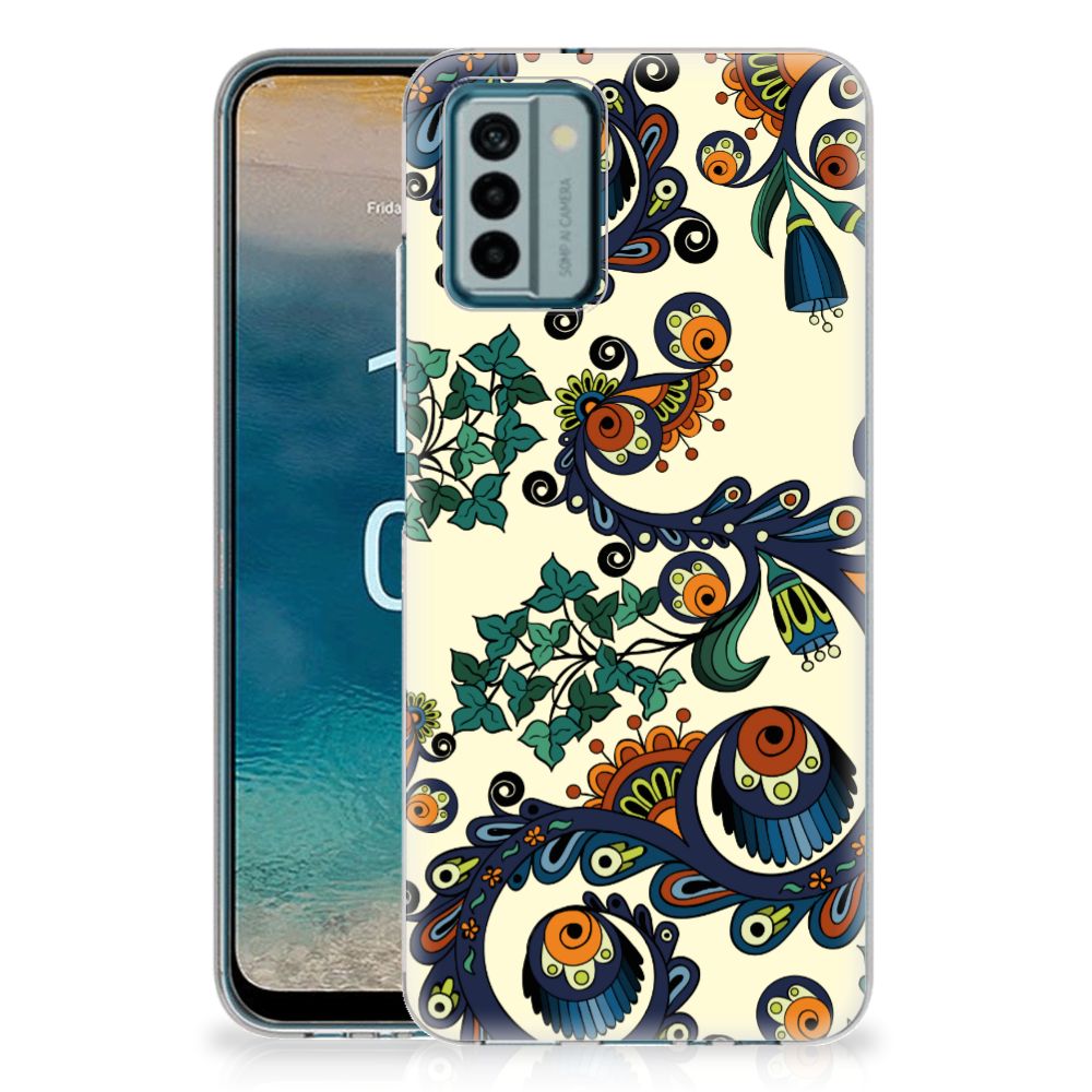 Siliconen Hoesje Nokia G22 Barok Flower bloemen ogen barokke stijl