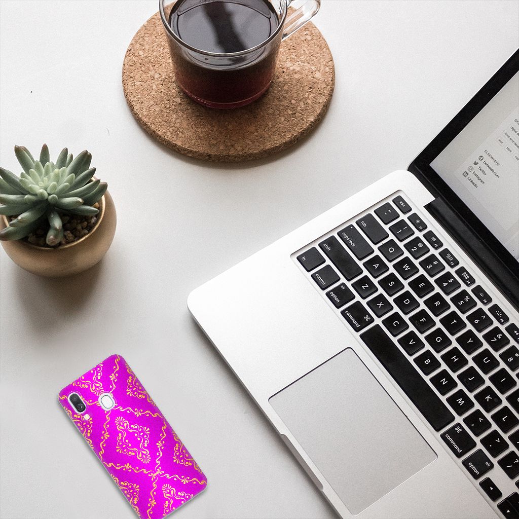 Siliconen Hoesje Samsung Galaxy A40 Barok Roze