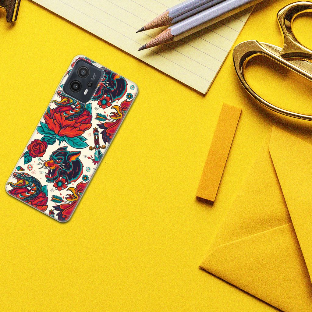 Motorola Moto G23 Siliconen Hoesje met foto Old Skool aanzicht