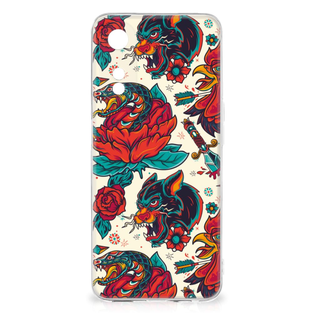 OPPO A78 5G A58 5G Siliconen Hoesje met foto Old Skool design achterkant