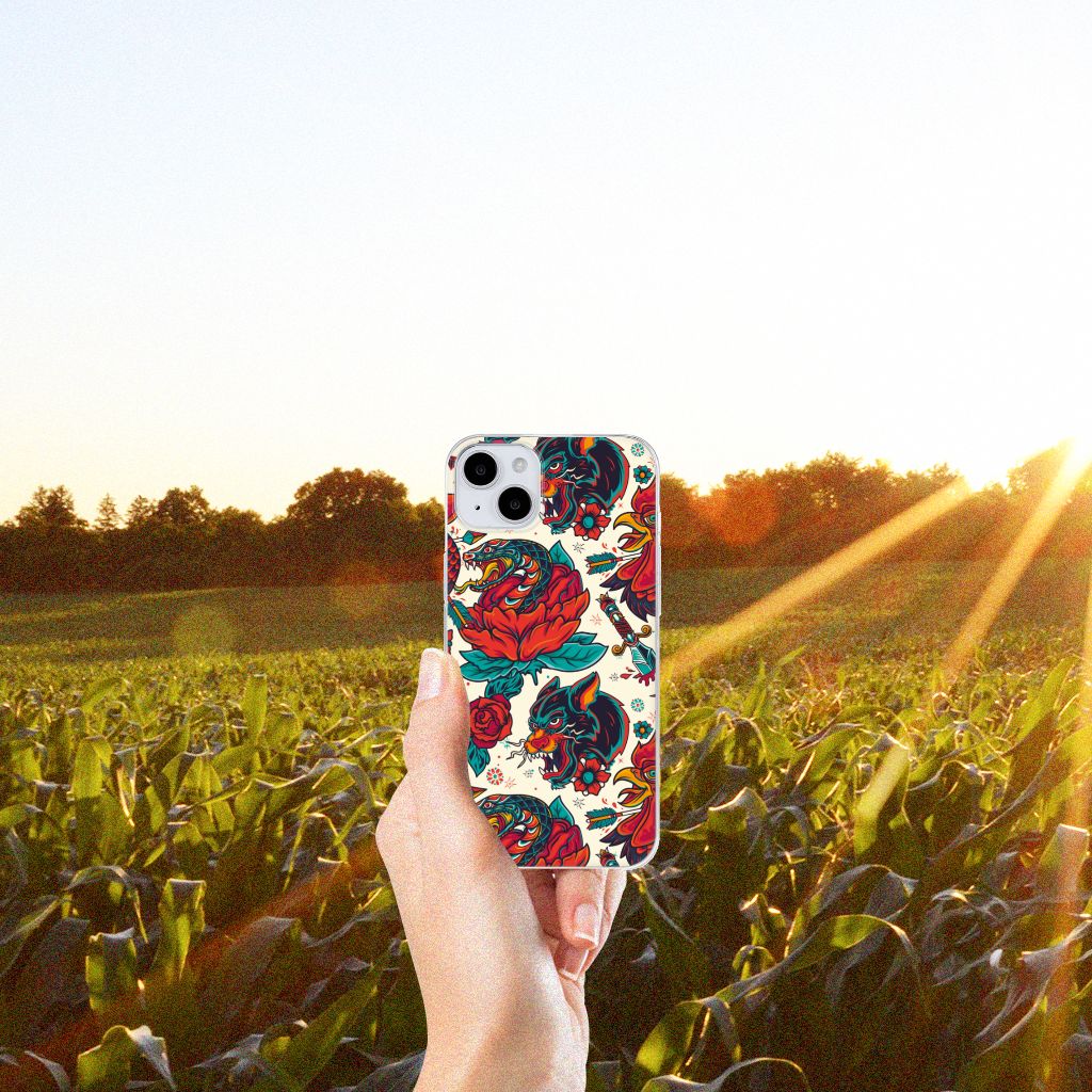 Siliconen Hoesje met foto voor iPhone 15 Old Skool B2C Telecom