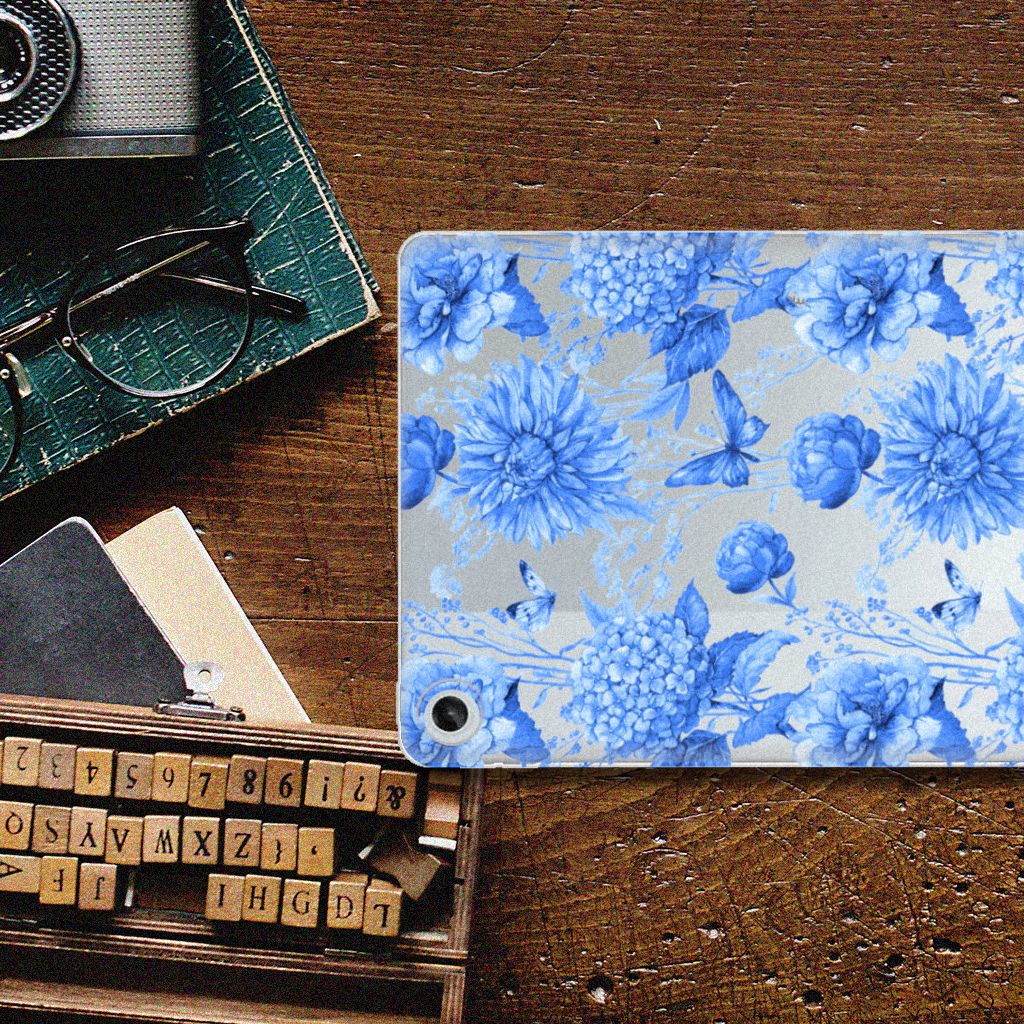 Siliconen Hoesje voor Lenovo Tab M10 Plus (3e generatie) Flowers Blue