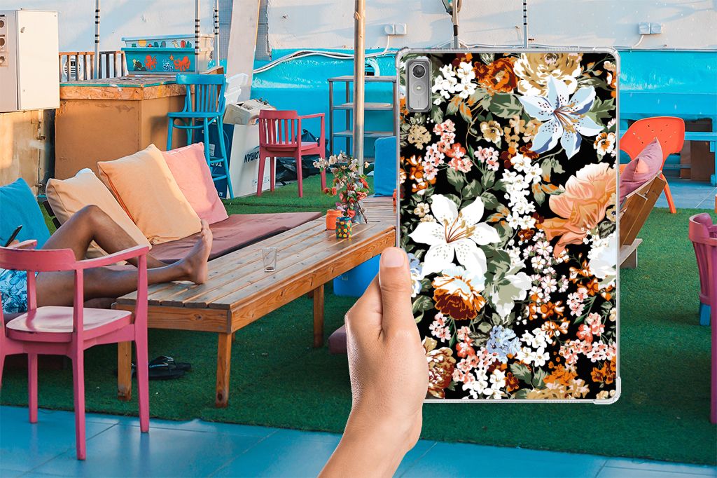 Siliconen Hoesje voor Lenovo Tab P11 Gen 2 Dark Flowers