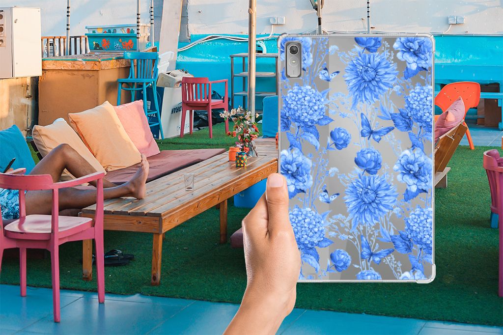 Siliconen Hoesje voor Lenovo Tab P11 Gen 2 Flowers Blue