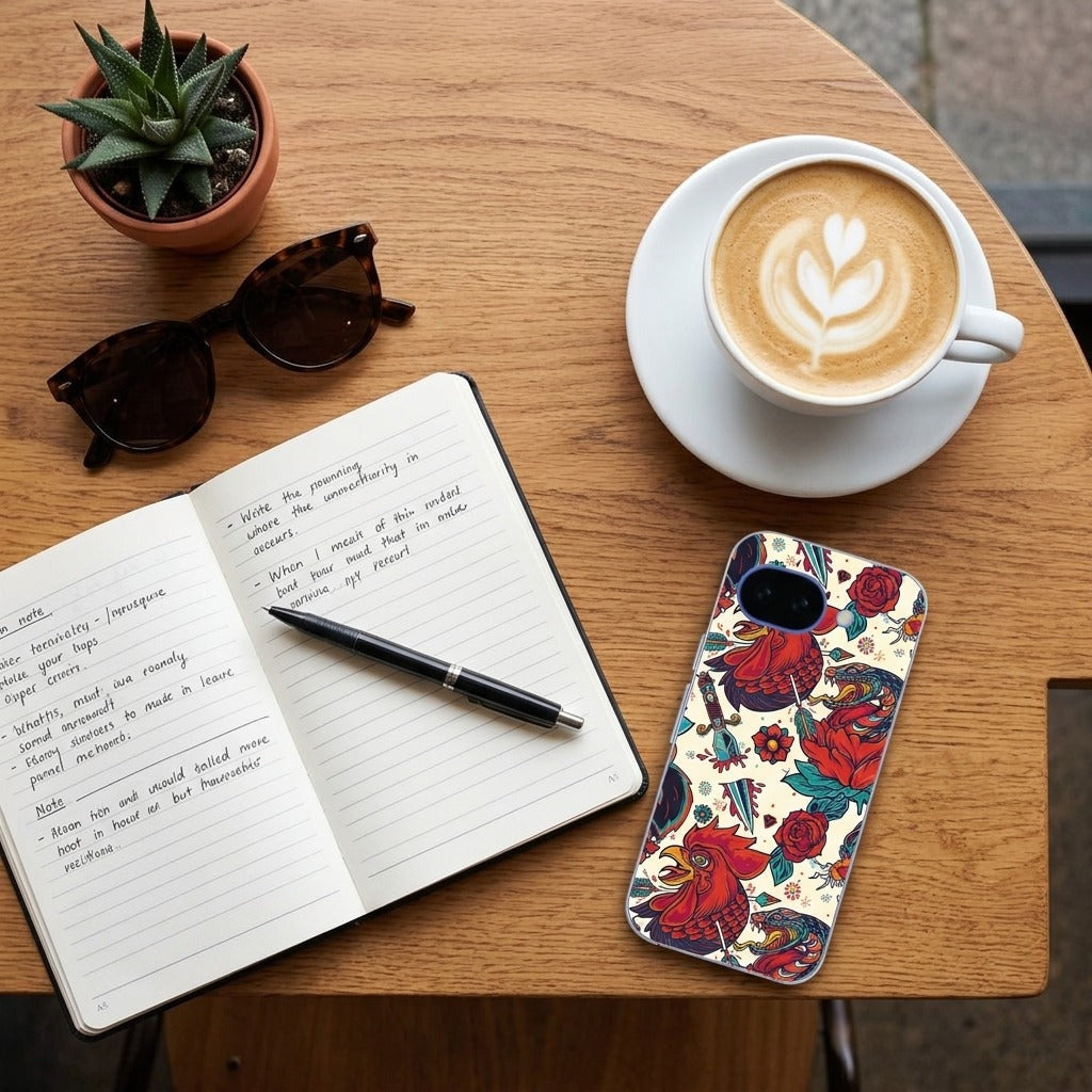 Siliconen hoesje Google Pixel 10a Old Skool - lifestyle foto in huiselijke setting