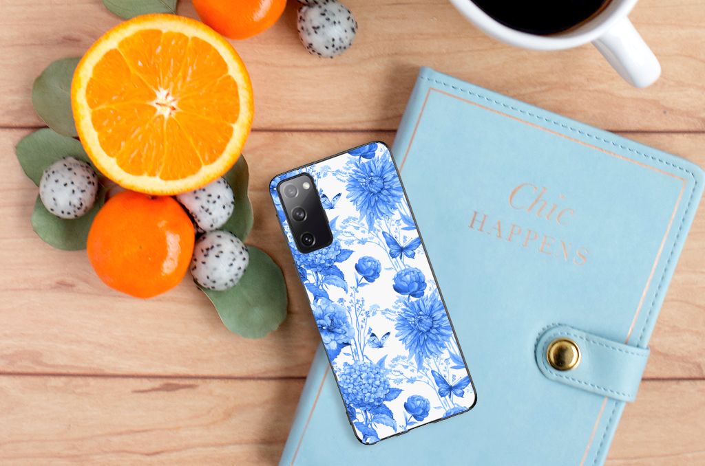 Skin Case voor Samsung Galaxy S20 Flowers Blue B2C Telecom