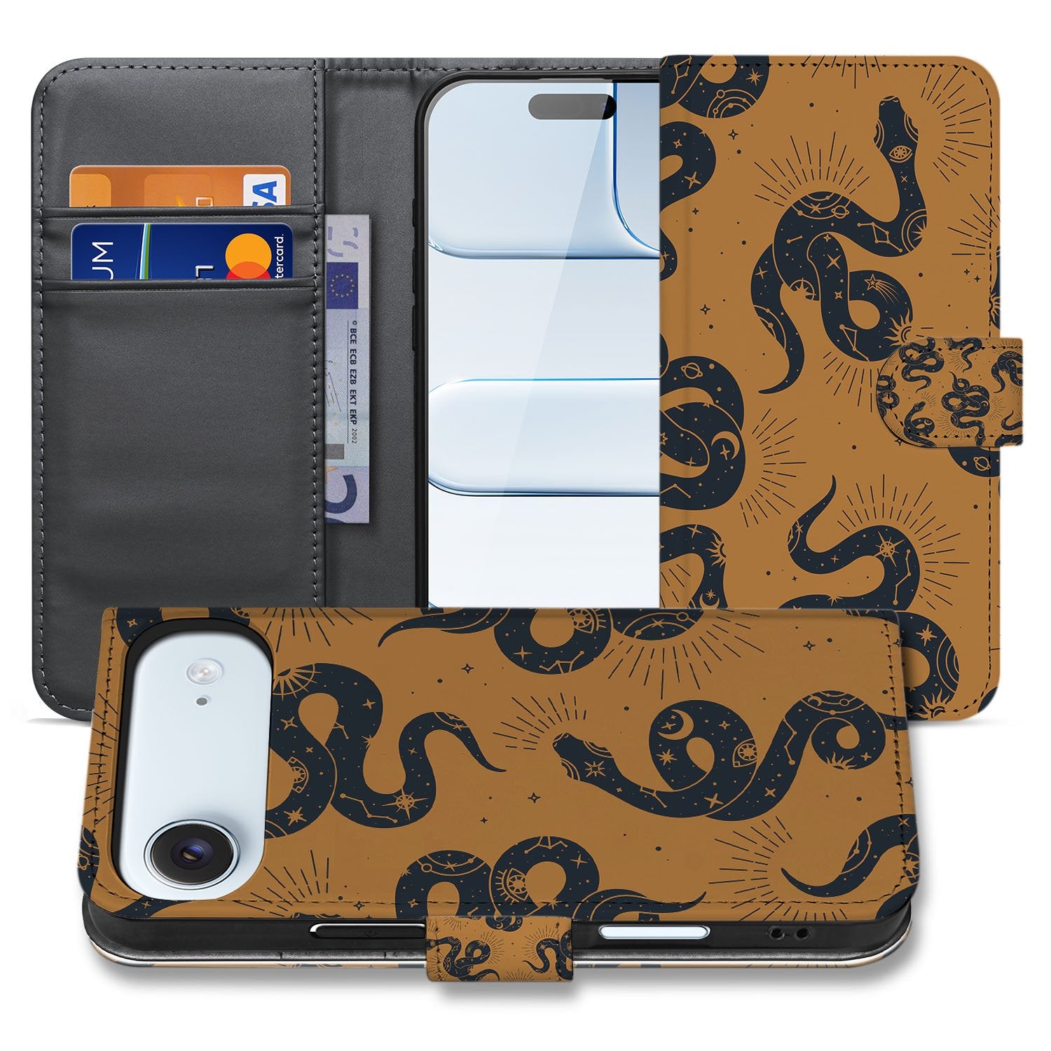 Apple iPhone Air Slangenontwerp Hoesje Voor Apple iPhone Air Bookcase aanzicht