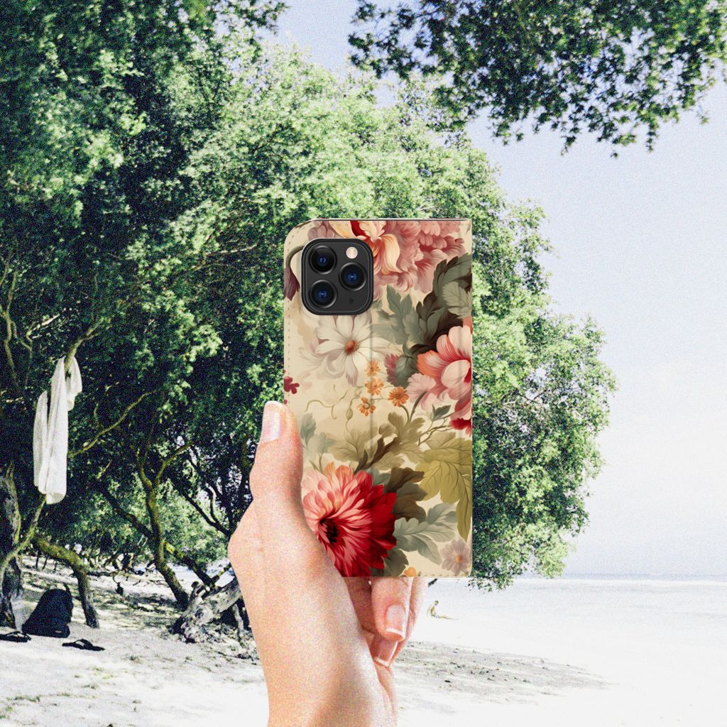 Apple iPhone 11 Pro Smart Cover voor Apple iPhone 11 Pro Bloemen handhouding