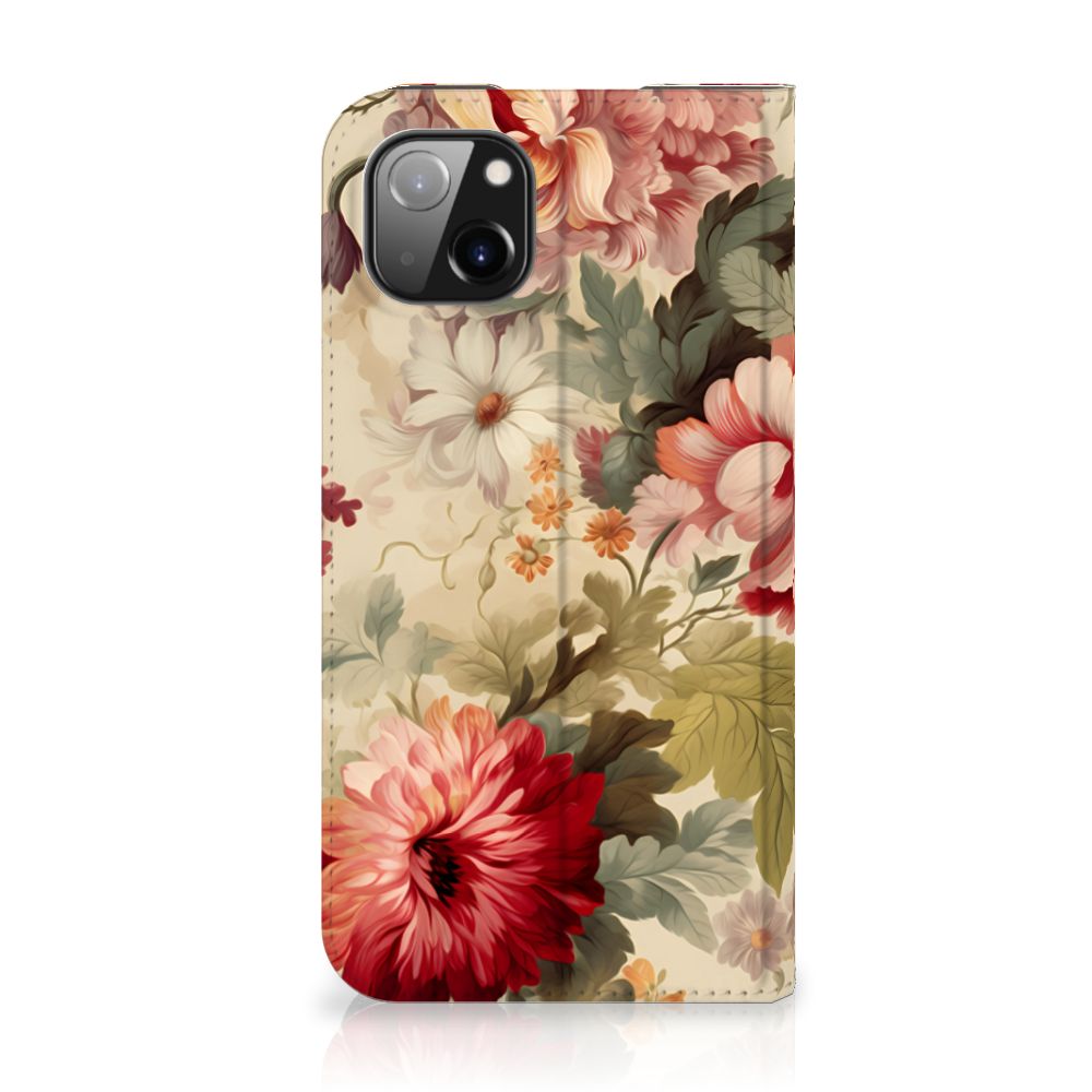 Smart Cover voor Apple iPhone 14 Plus Bloemen - prachtig bloemen design met romantische vibes 🌸