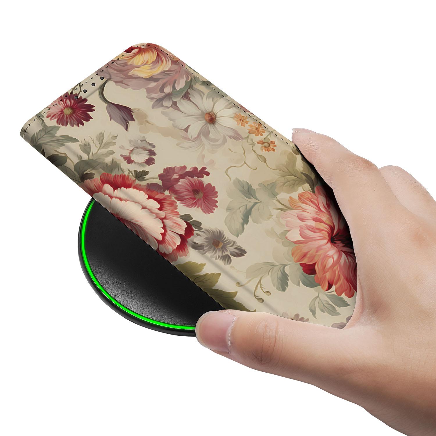 Apple iPhone 16e Smart Cover voor Apple iPhone 16e Bloemen bloemen hoesje hand aanzicht