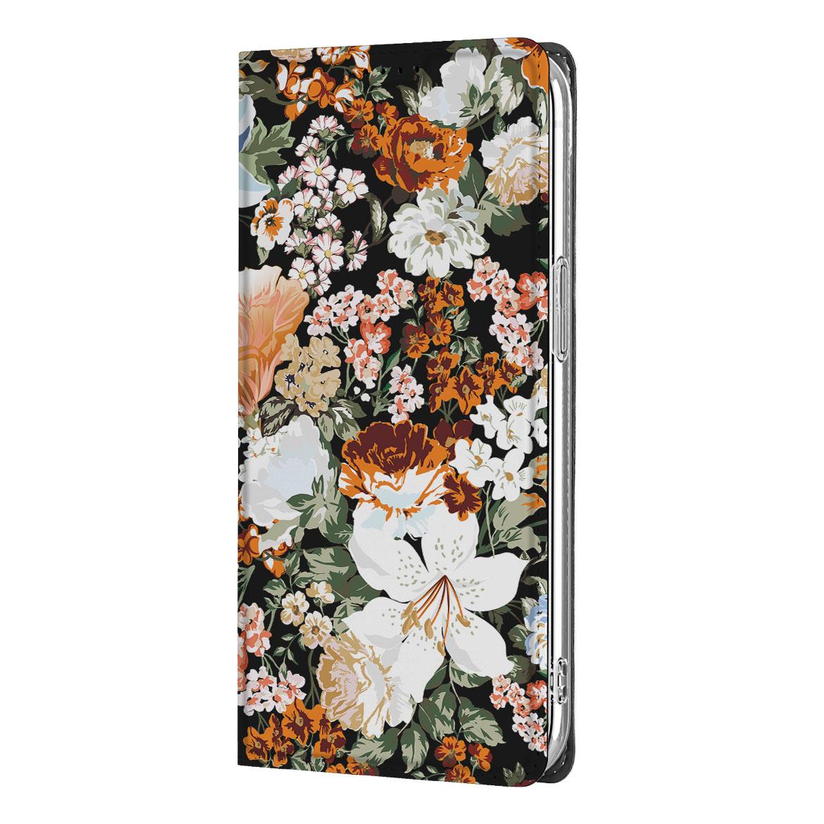 Apple iPhone 16e Smart Cover Dark Flowers zijkant
