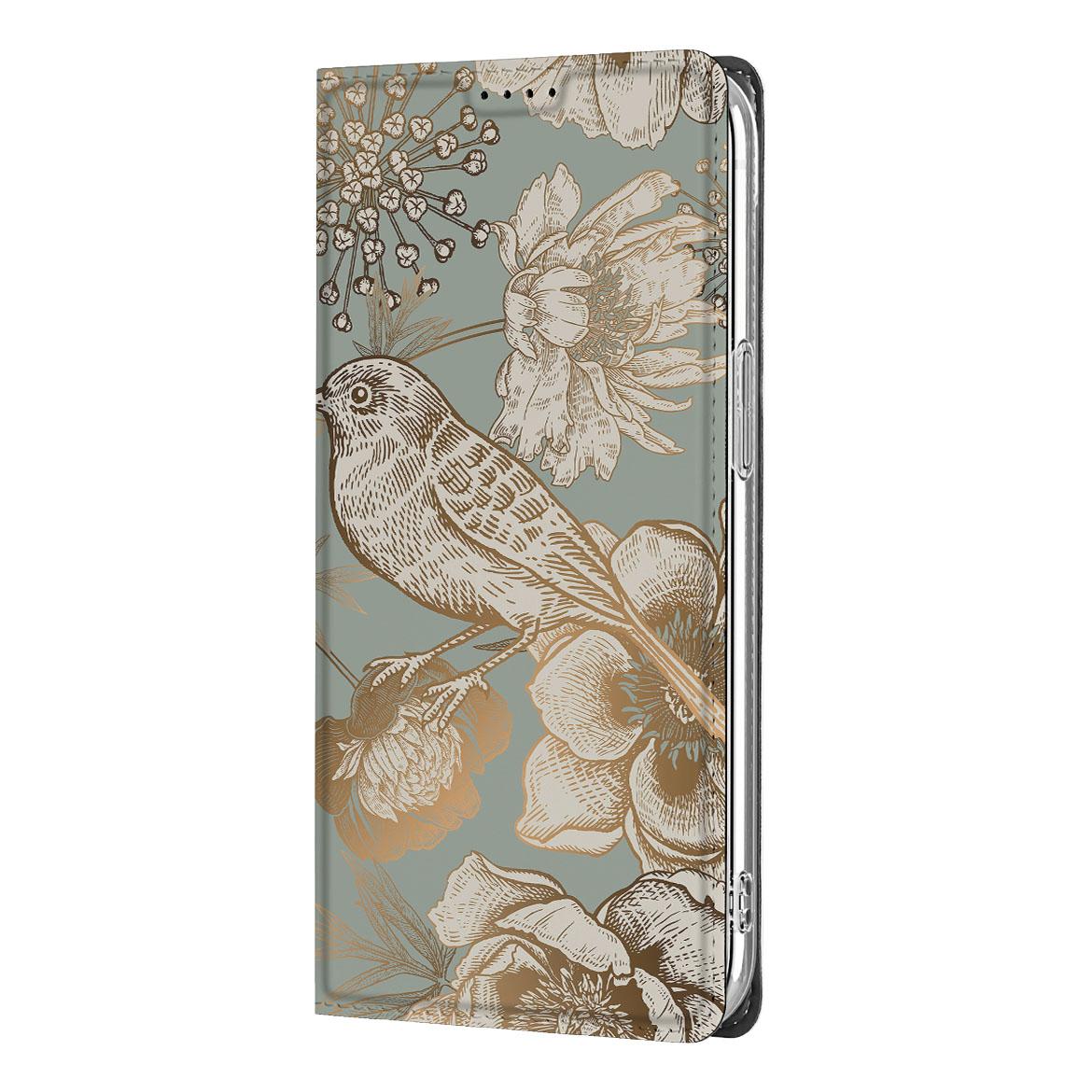 Smart Cover voor Apple iPhone 16e Vintage Bird Flowers aanzicht