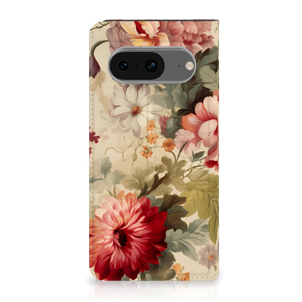 Google Pixel 8 Smart Cover Bloemen voorkant