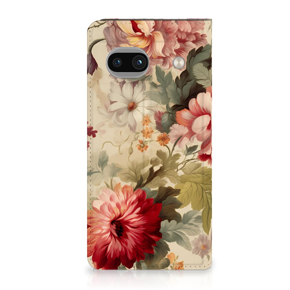 Google Pixel 8A Smart Cover Bloemen voorkant