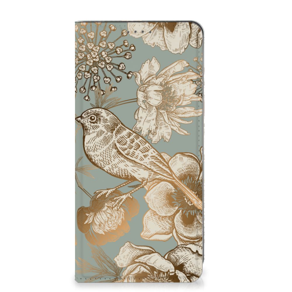 Google Pixel 8A Smart Cover Vintage Bird Flowers voorkant
