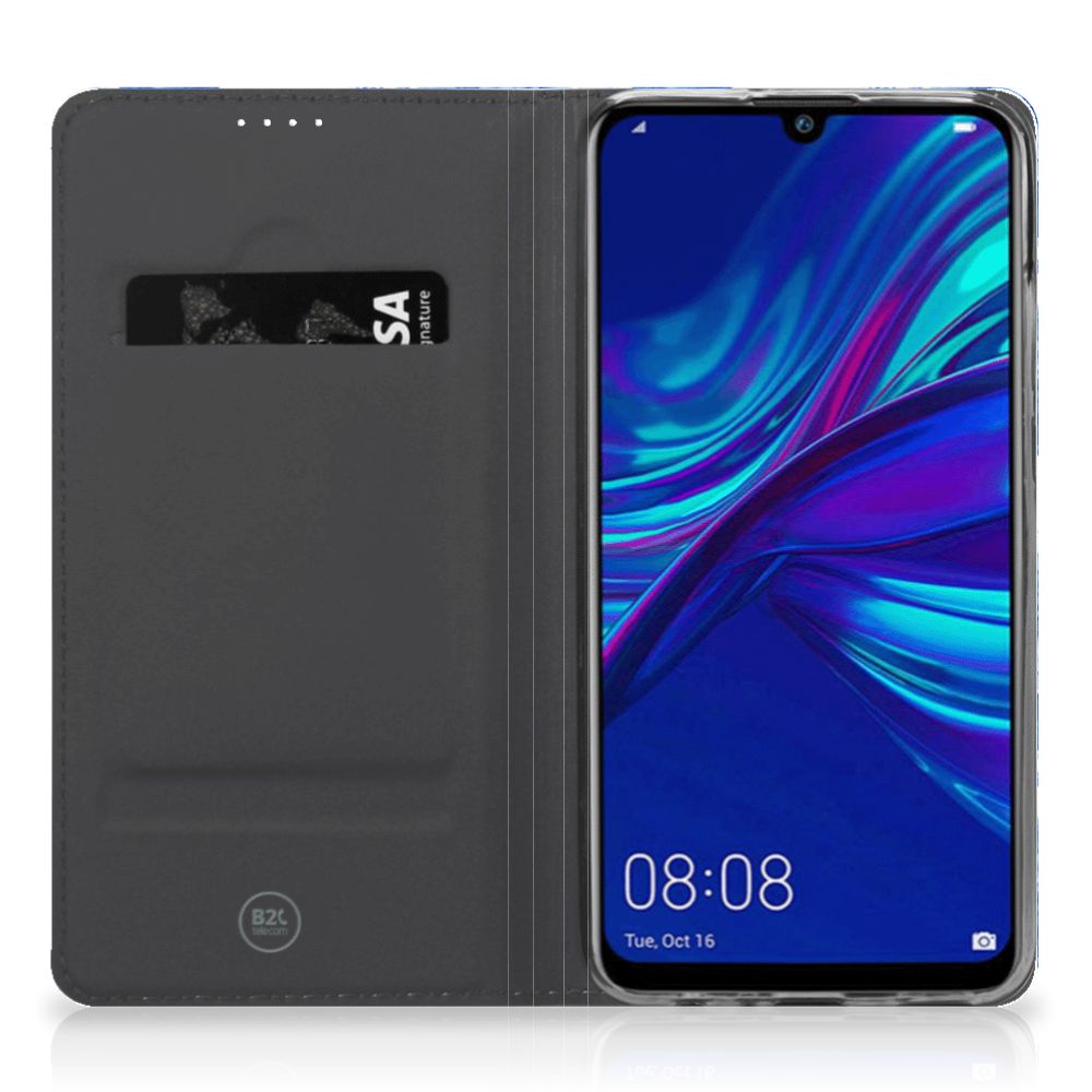 Huawei P Smart (2019) Smart Cover voor Huawei P Smart (2019) Flowers Blue binnenkant