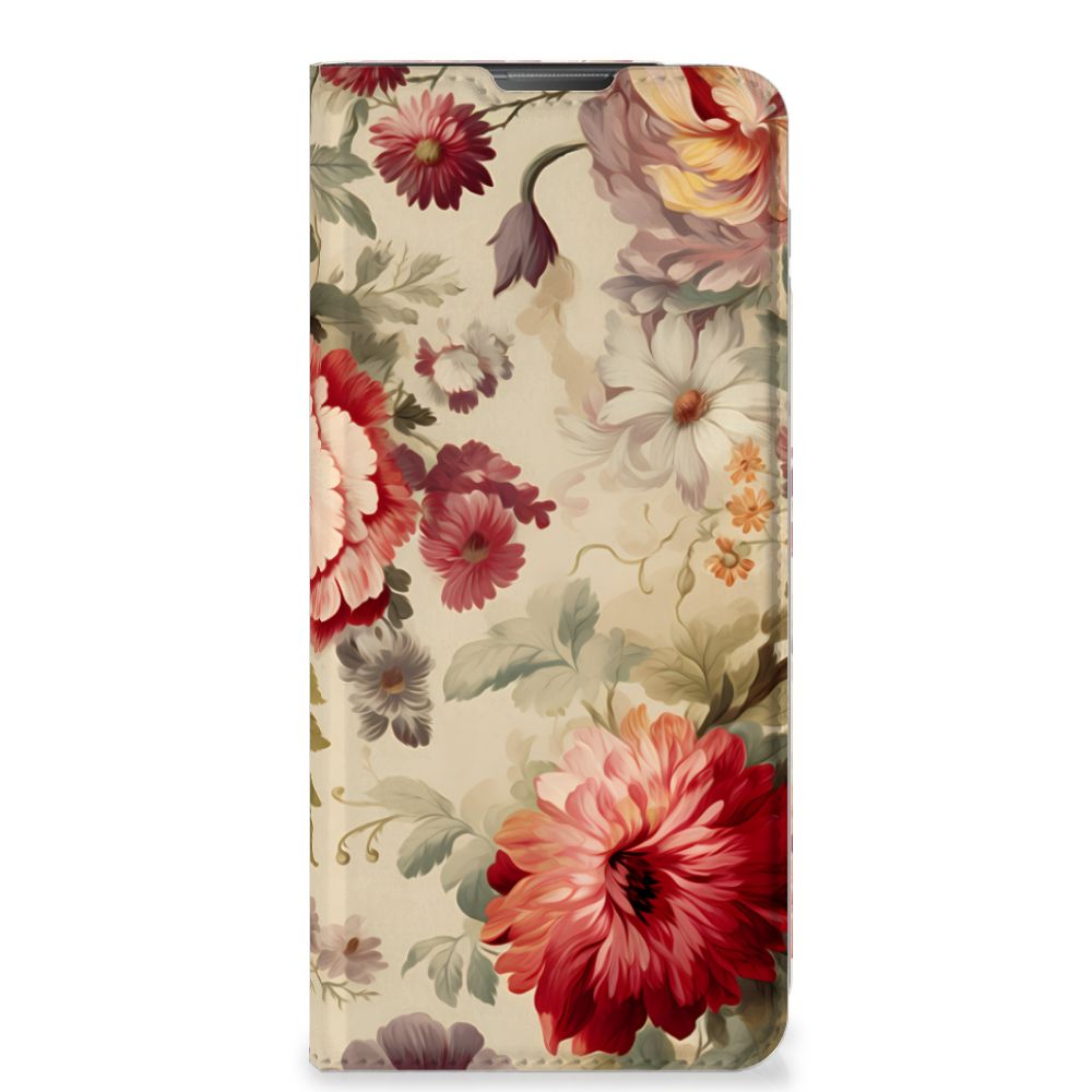 Motorola Moto E20 Smart Cover Bloemen voorkant