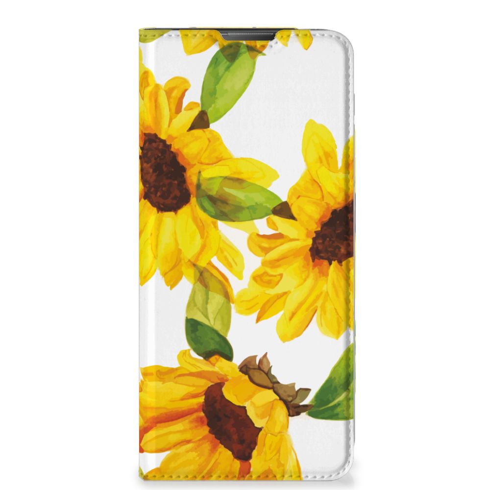 Motorola Moto E20 Smart Cover Zonnebloemen voorzijde