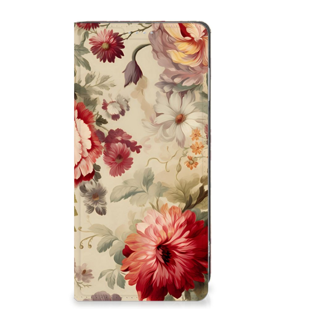 Motorola Moto G13 G23 Smart Cover Bloemen aanzicht