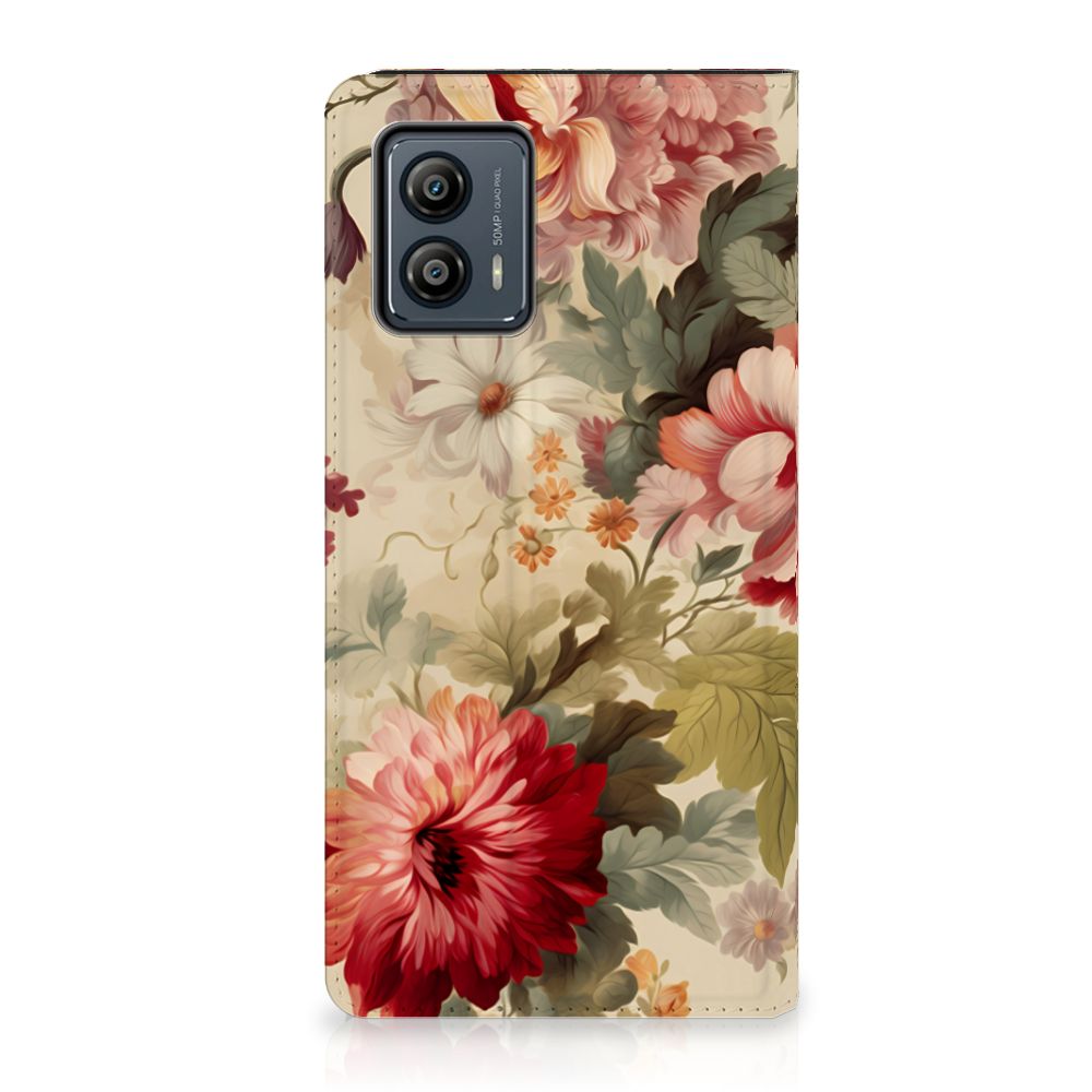 Motorola Moto G53 Smart Cover Bloemen achterkant