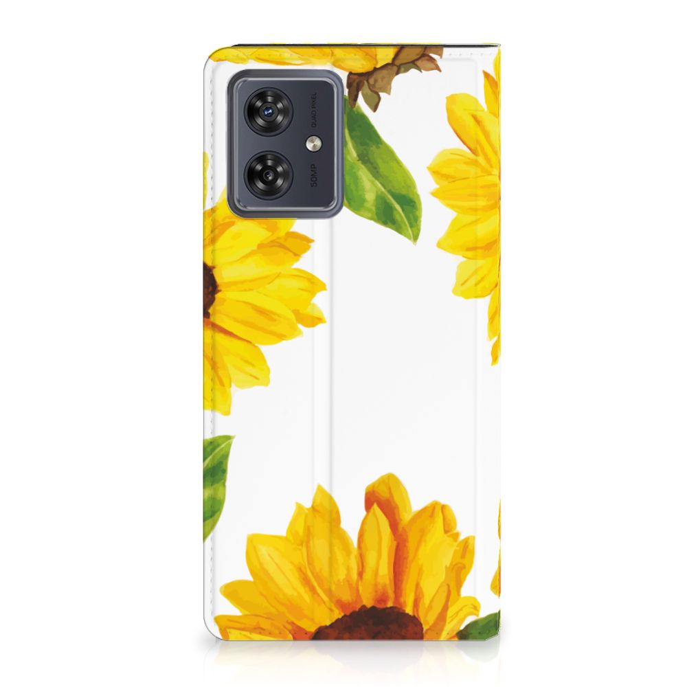 Motorola Moto G54 Smart Cover Zonnebloemen voorkant