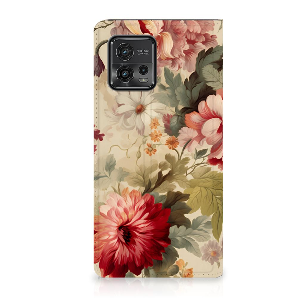 Motorola Moto G72 Smart Cover bloemen vooraanzicht