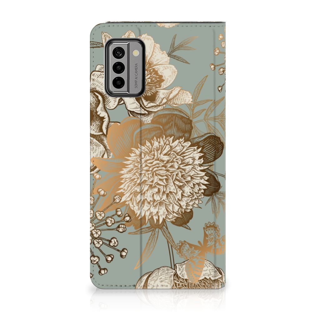 Nokia G22 Smart Cover Vintage Bird Flowers voorkant
