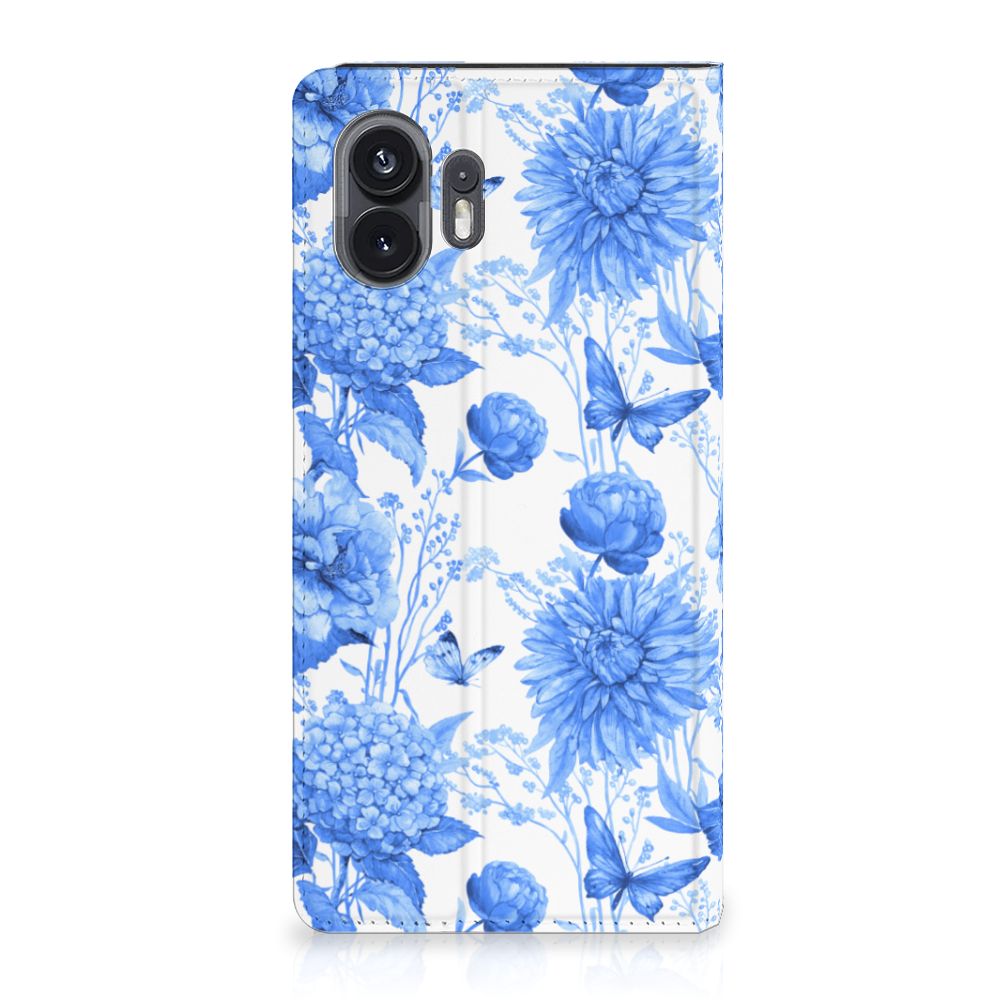 Nothing Phone (2) Smart Cover Flowers Blue voor aanzicht