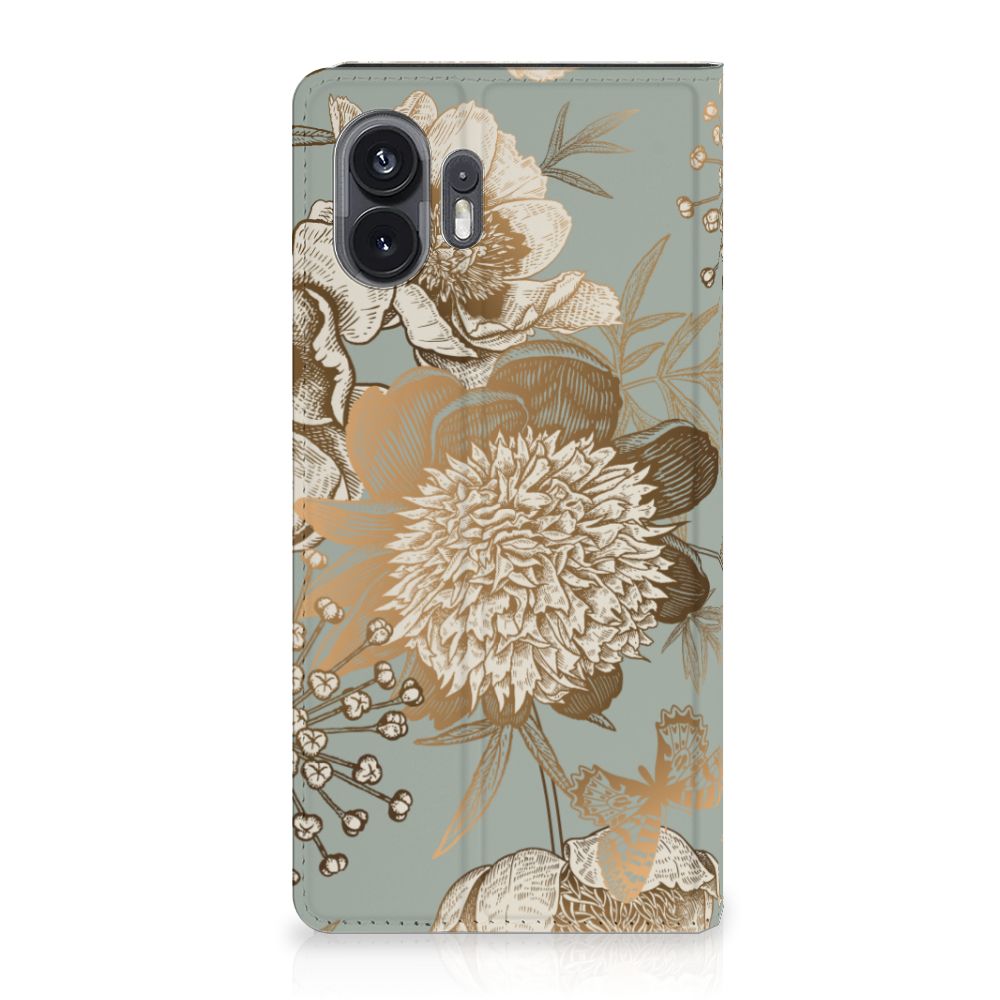 Smart Cover voor Nothing Phone (2) Vintage Bird Flowers vooraanzicht