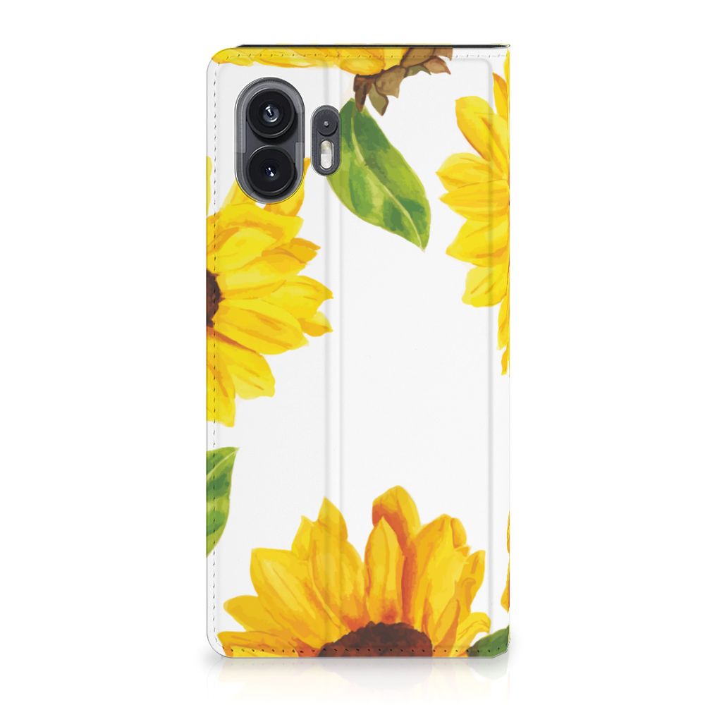Smart Cover voor Nothing Phone (2) Zonnebloemen voorkant design zonnebloemen