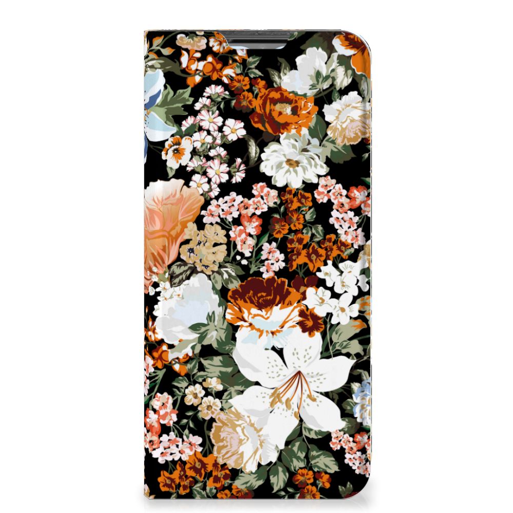 Smart Cover voor OPPO A54s | A16 | A16s Dark Flowers - B2C Telecom