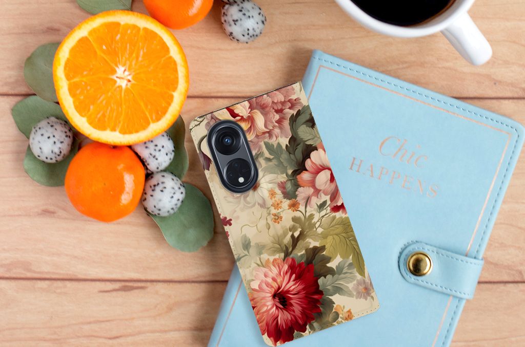 OPPO Reno8 T 5G Smart Cover Bloemen aanzicht