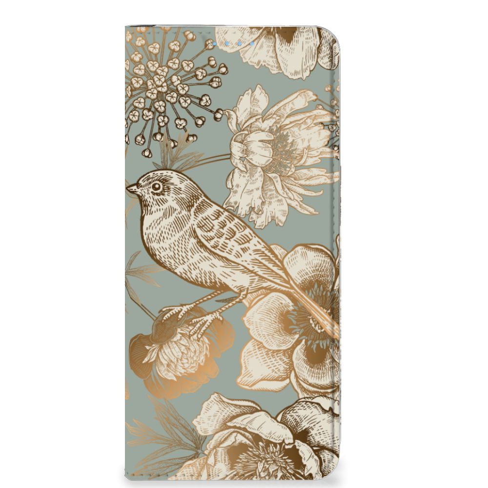 OPPO Reno8 Smart Cover Vintage Bird Flowers voorkant