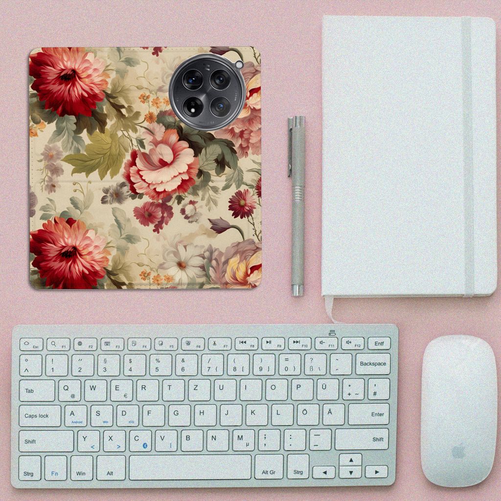 OnePlus 12 Smart Cover Bloemen bovenaanzicht