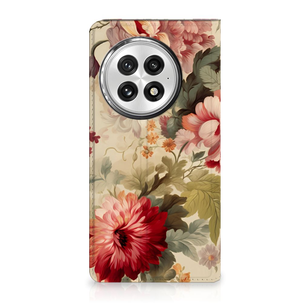 OnePlus 13 Smart Cover voor OnePlus 13 Bloemen bloemen hoesje voorzijde