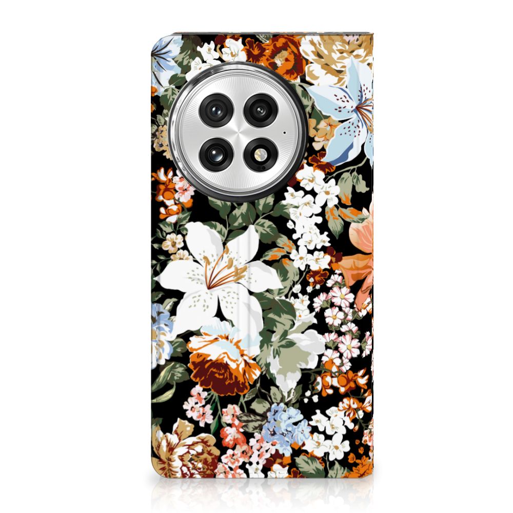 OnePlus 13 Smart Cover Dark Flowers voorkant
