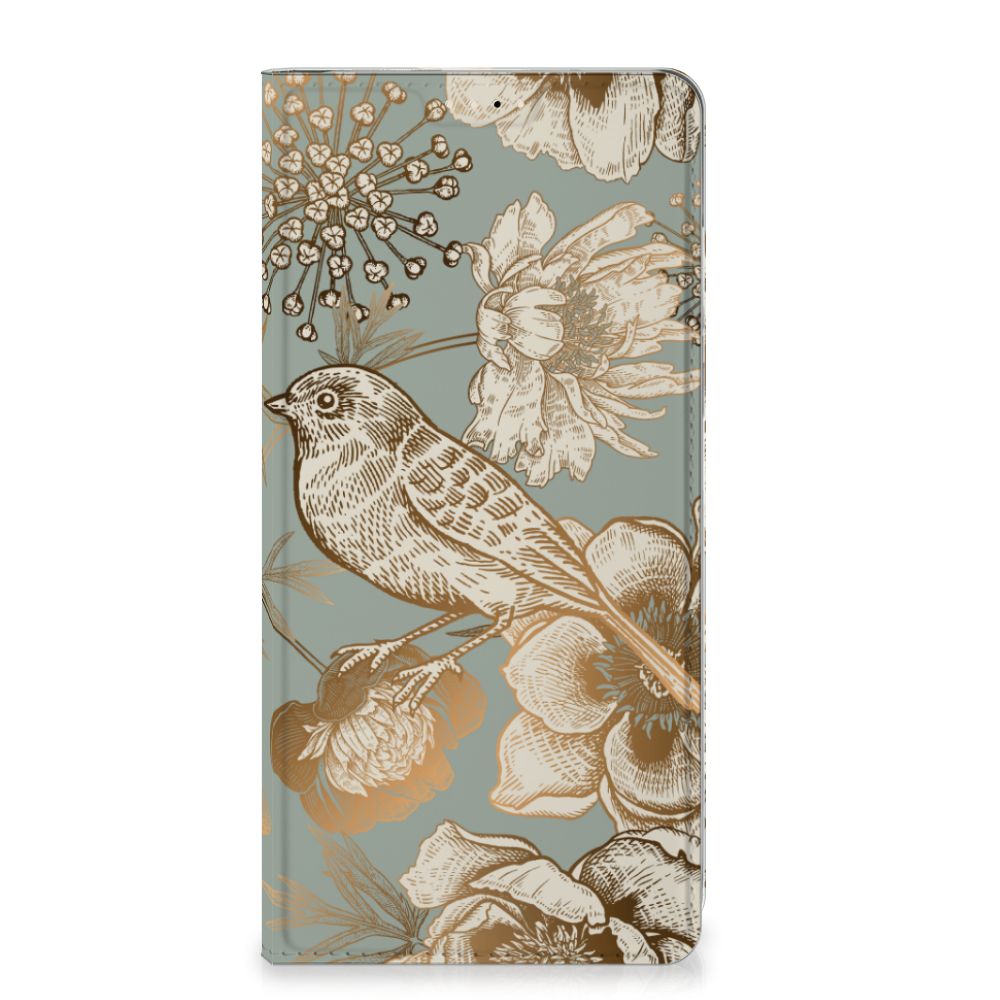 OnePlus 13 Smart Cover Vintage Bird Flowers vooraanzicht
