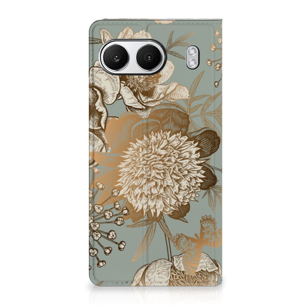 Smart Cover voor OnePlus Nord 4 Vintage Bird Flowers design voorkant