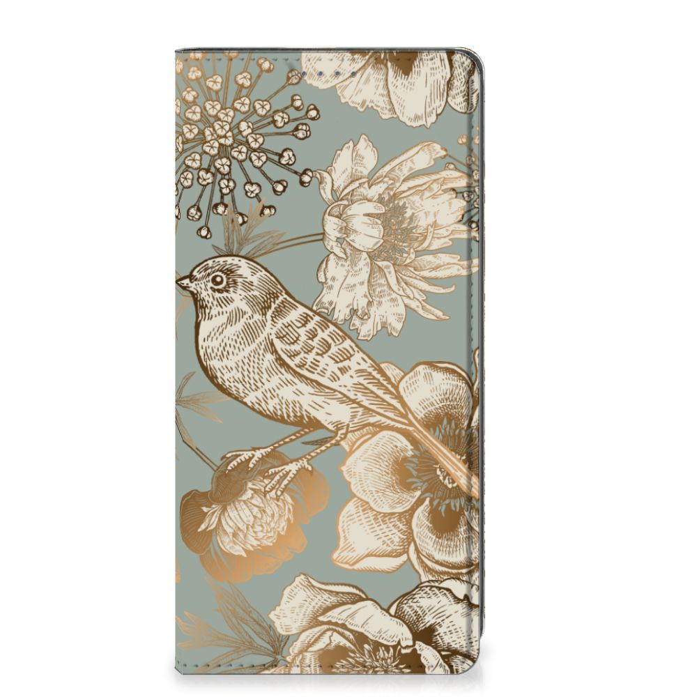 OnePlus Nord CE 2 Lite 5G Smart Cover Vintage Bird Flowers voorkant