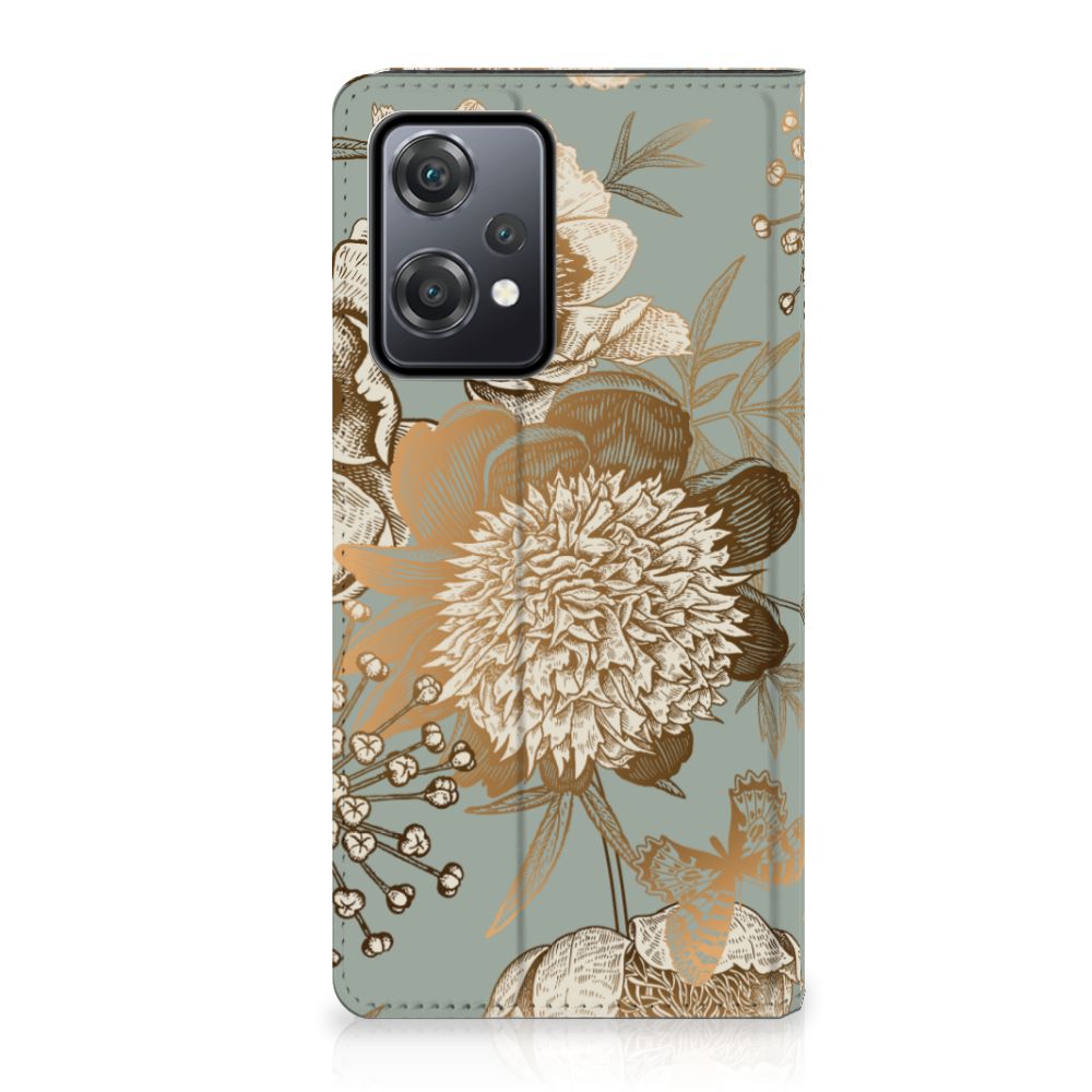 Smart Cover voor OnePlus Nord CE 2 Lite 5G Vintage Bird Flowers voorkant