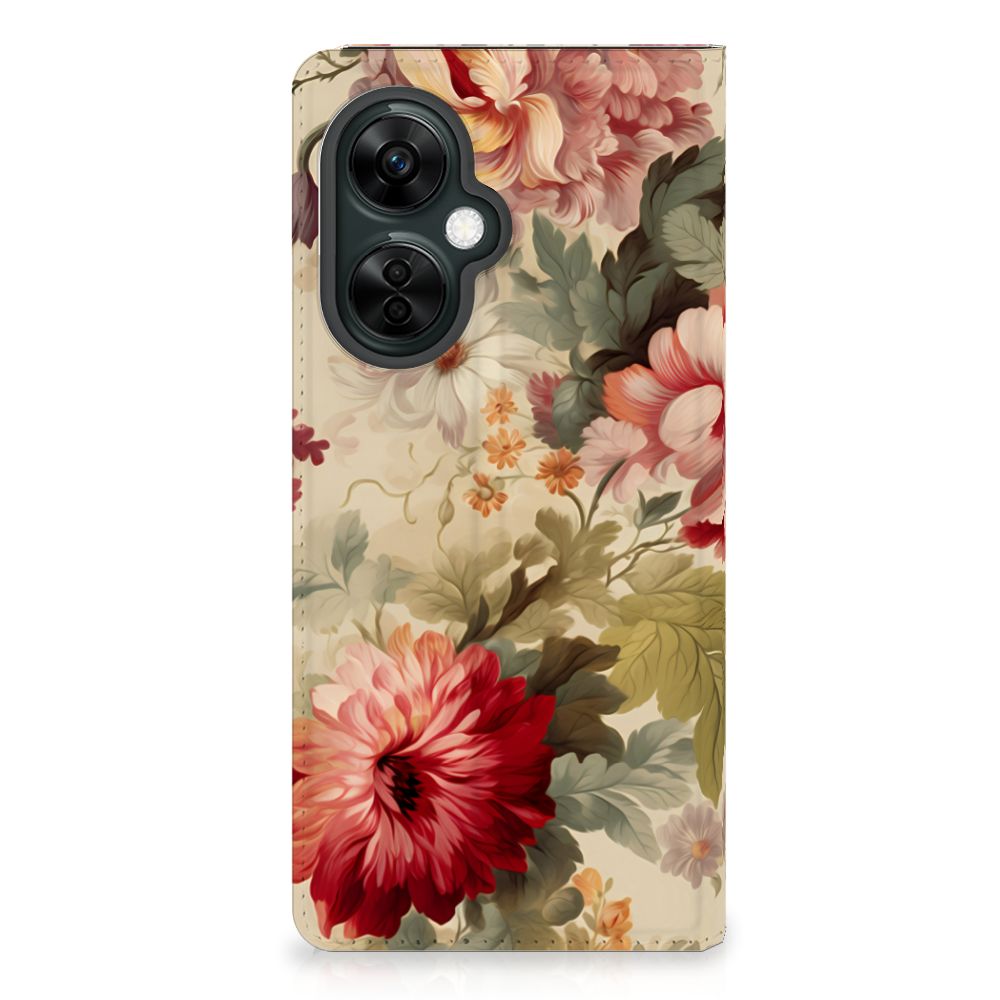 OnePlus Nord CE 3 Lite Smart Cover Bloemen voorkant