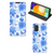 Samsung Galaxy A03s Smart Cover Flowers Blue voorzijde achterkant