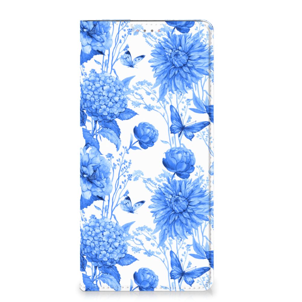Samsung Galaxy A13 (4G) Smart Cover Flowers Blue voorkant