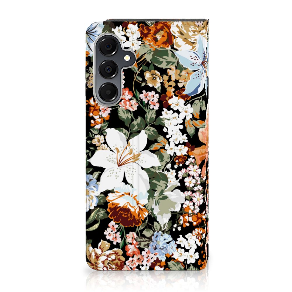 Samsung Galaxy A16 5G/4G Smart Cover Dark Flowers voorzijde