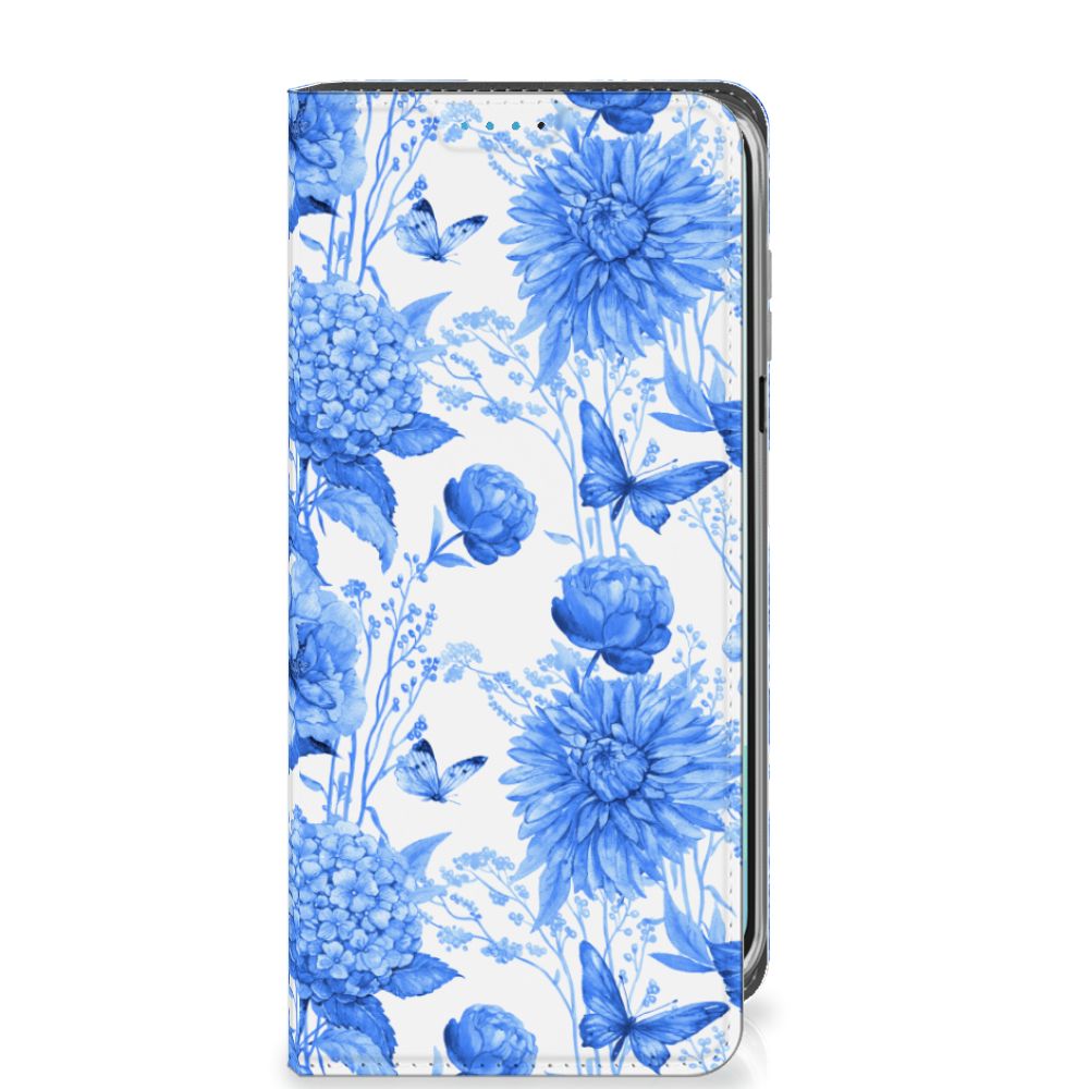 Samsung Galaxy A16 5G/4G Smart Cover Flowers Blue vooraanzicht