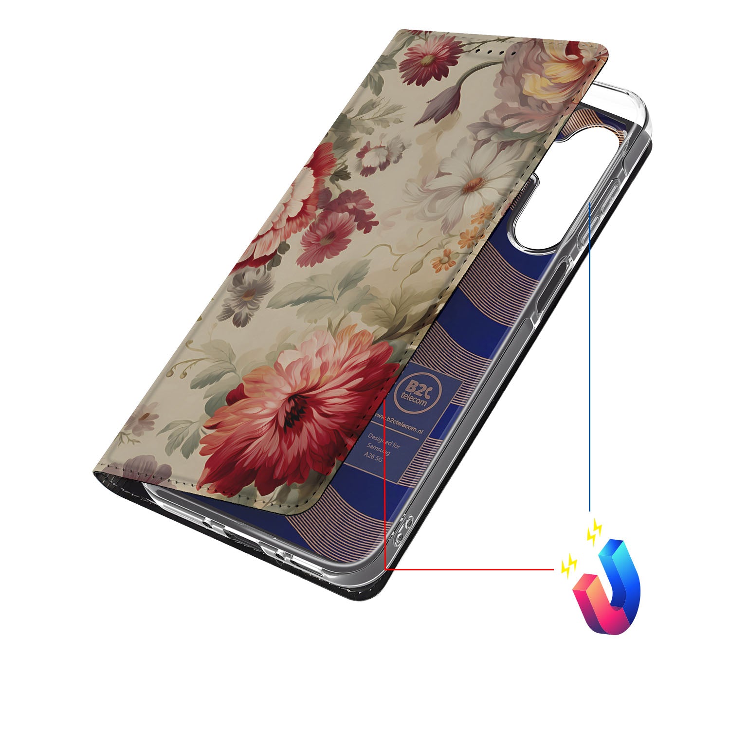 Samsung Galaxy A26 Smart Cover voor Samsung Galaxy A26 Bloemen bloemen design voorkant