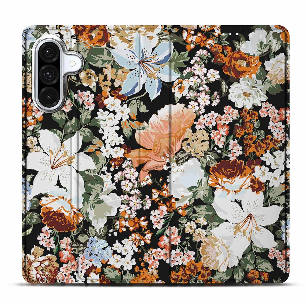 Samsung Galaxy A56 A36 Smart Cover Dark Flowers achterkant