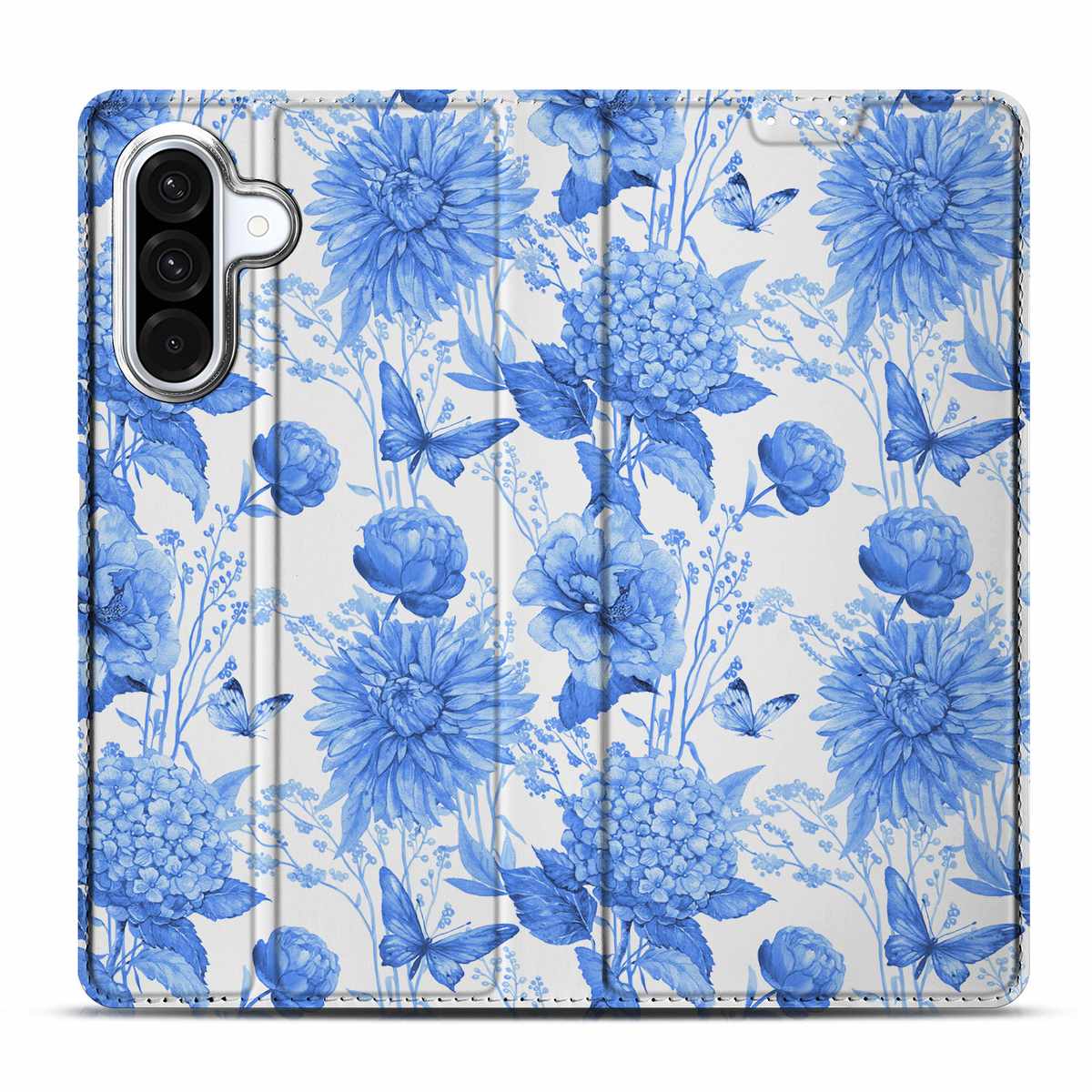 Samsung Galaxy A56 | A36 Smart Cover Flowers Blue achterkant