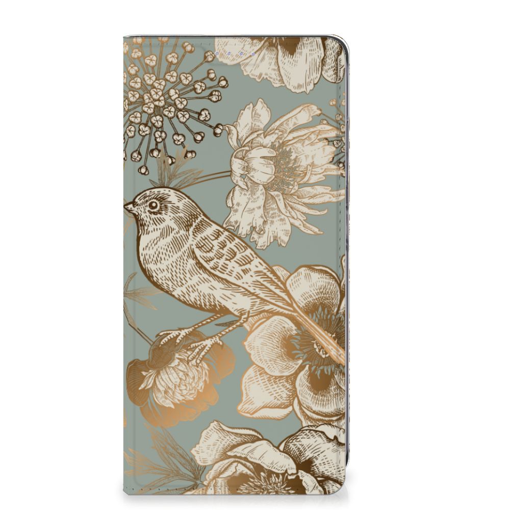 Smart Cover voor Samsung Galaxy S24 Plus Vintage Bird Flowers